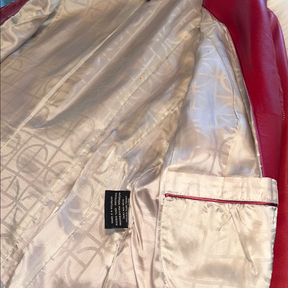 Cole Haan Red Leather Jacket - Picture 12 of 13